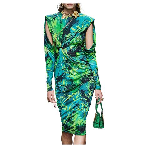 versace green jungle dress